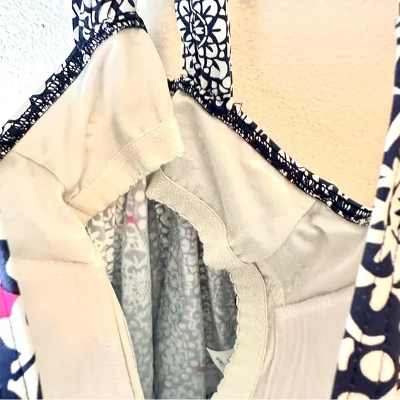 Lands’ End Patterned Blue White Tankini Swim sz 4 - Picture 6 of 10